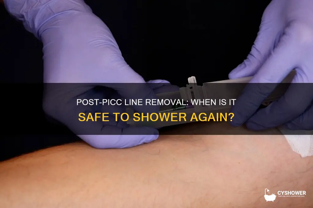 when can i shower after picc line removal