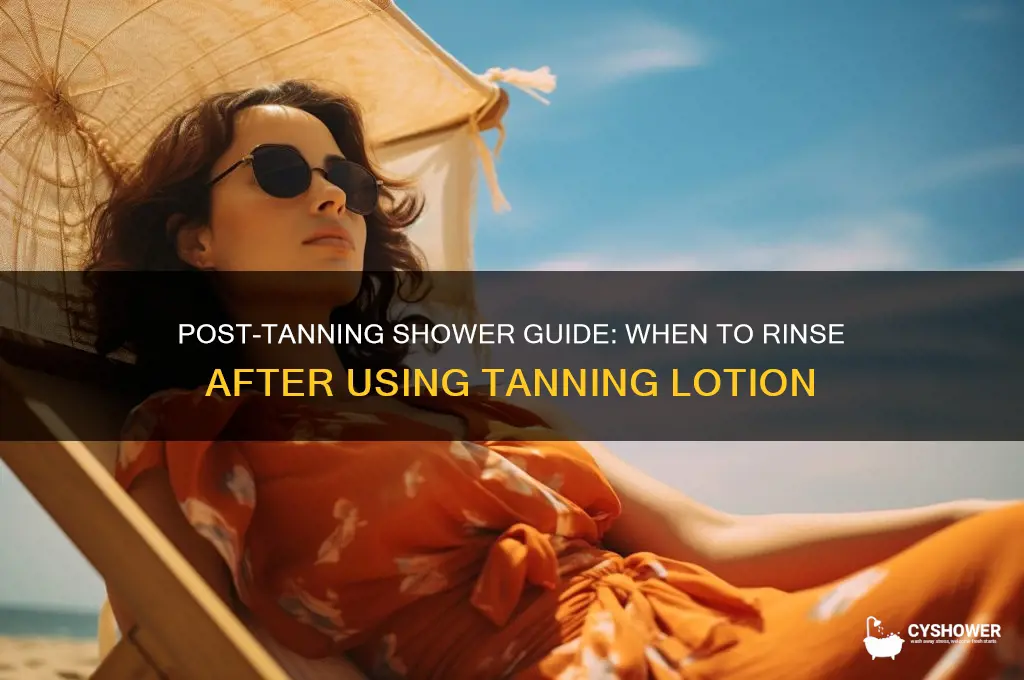 when can i shower after tanning lotion