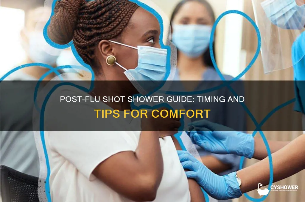 when can i take shower after flu shot