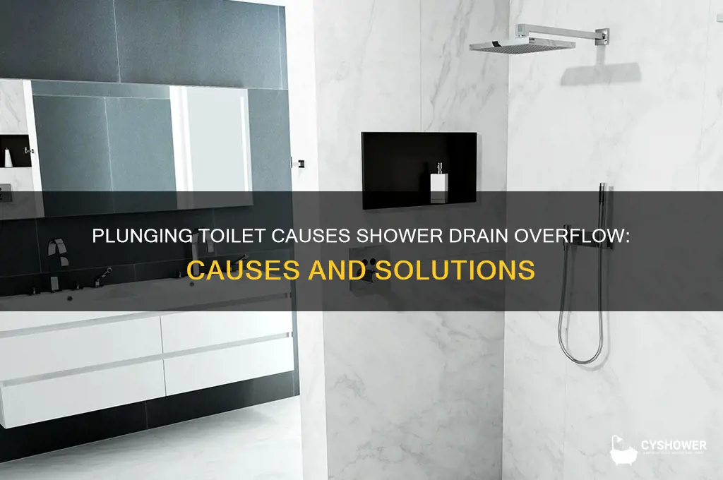 when i plunge the toilet it comes out shower drain