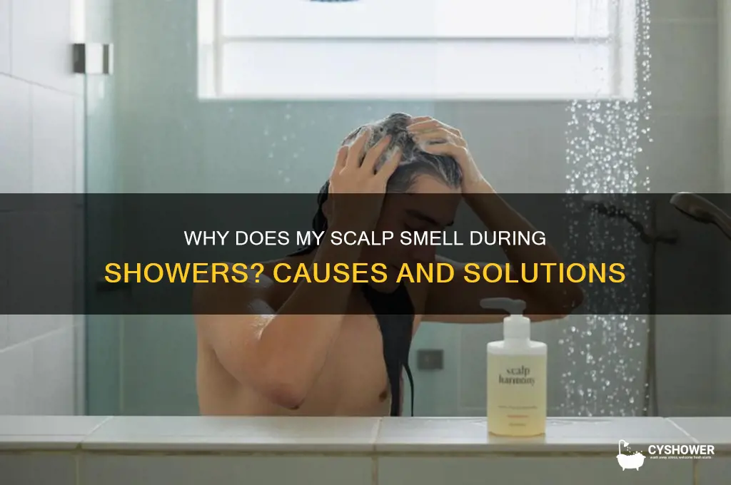 when i take a shower my scalp smells