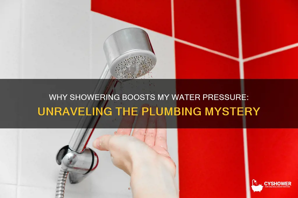 when i take a shower my water pressure goes up