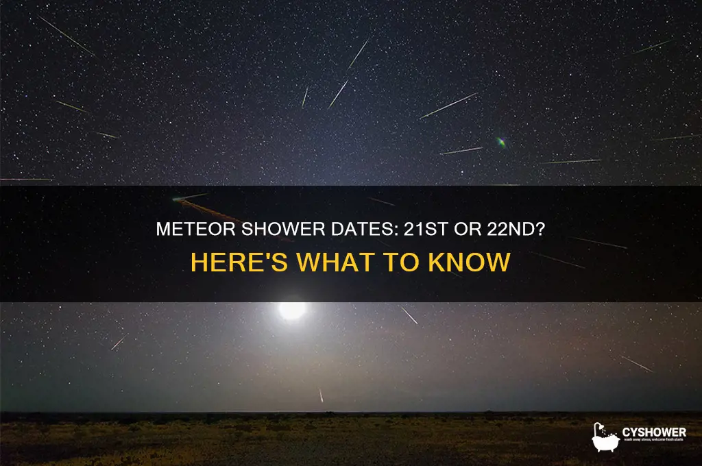 when is the meteor shower the 21st or the 22nd