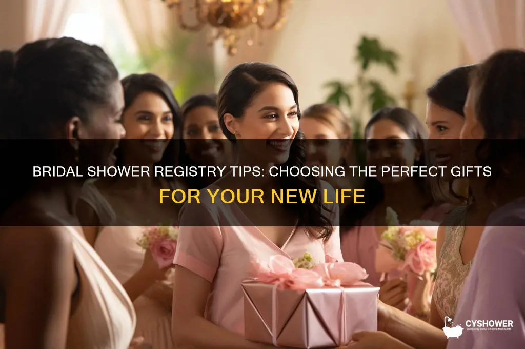 when registrying for my bridal shower what do i pick