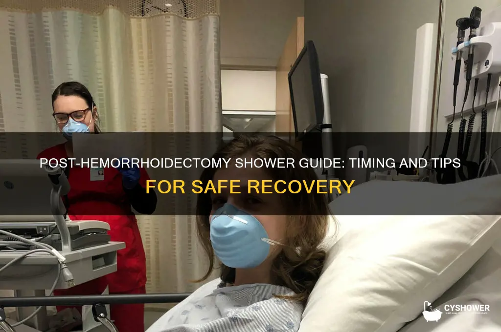 when to take a shower after hemorrhoid surgery
