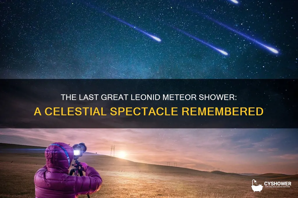 when was the last great leonid meteor shower