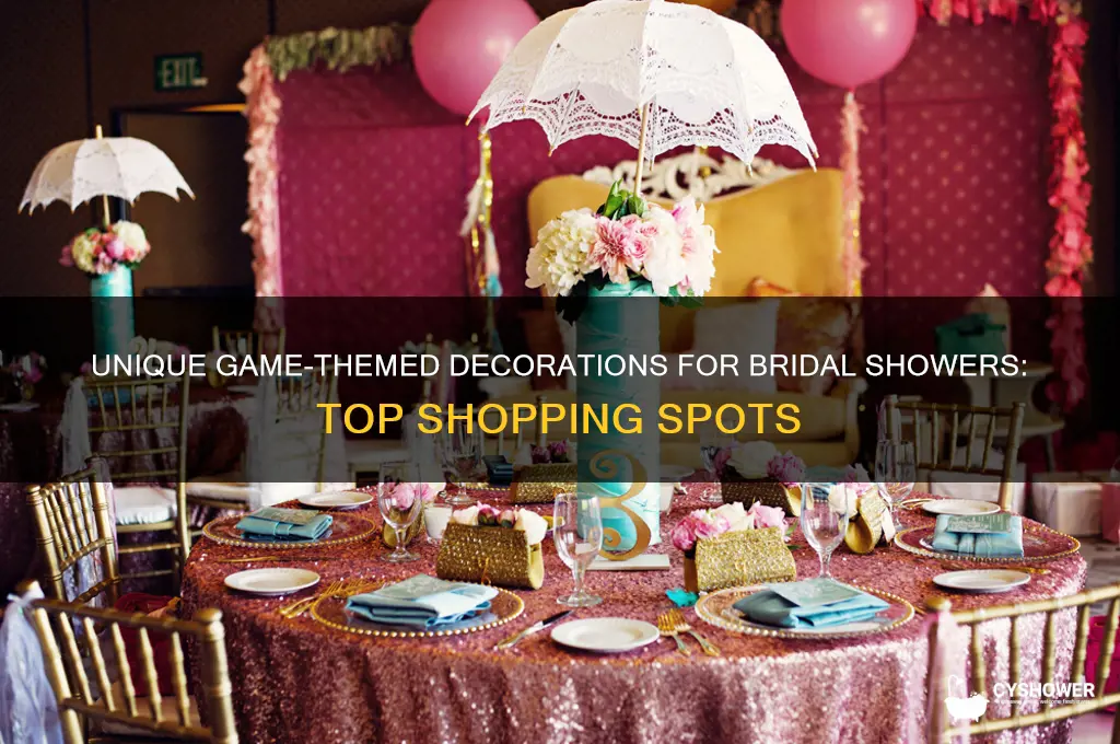 where can i buy games decorations for a bridal shower