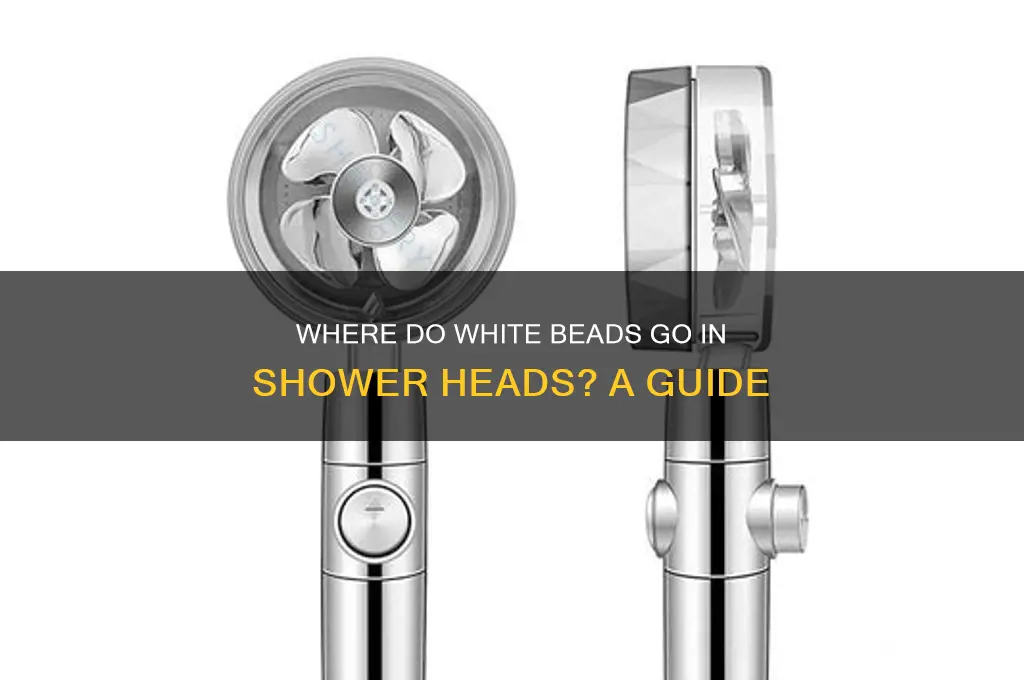where do the white beads go in shower head