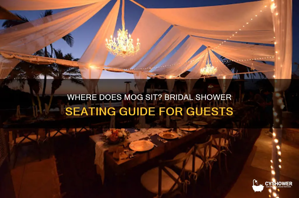 where does mog sit at bridal shower