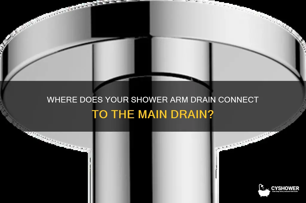 where does shower arm drain connect to main drain