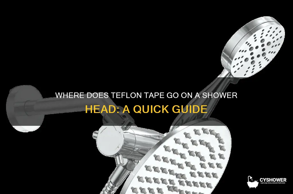 where does taoe go on shower head
