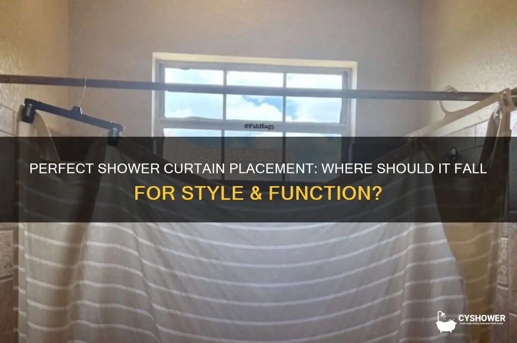 where should the shower curtain fall