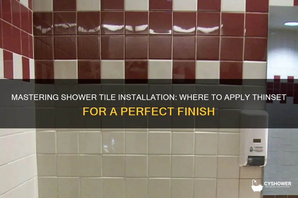 where to apply thinset for shower tile