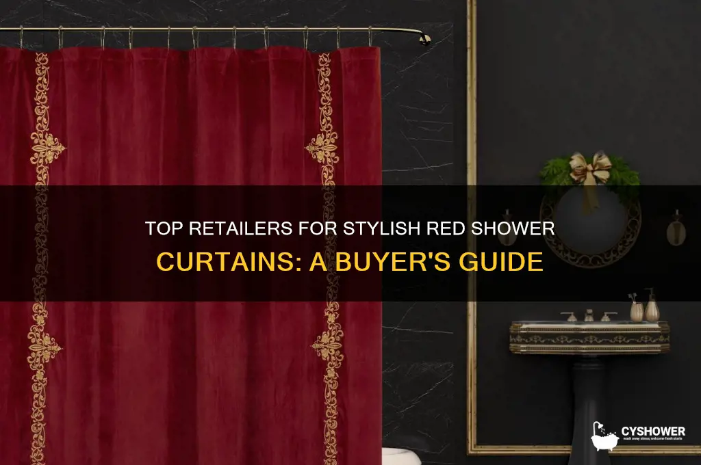 where to buy a red shower curtain