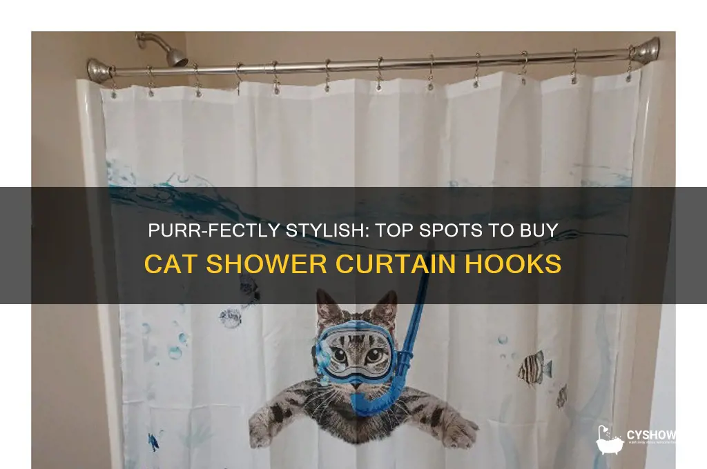 where to buy cat shower curtain hooks