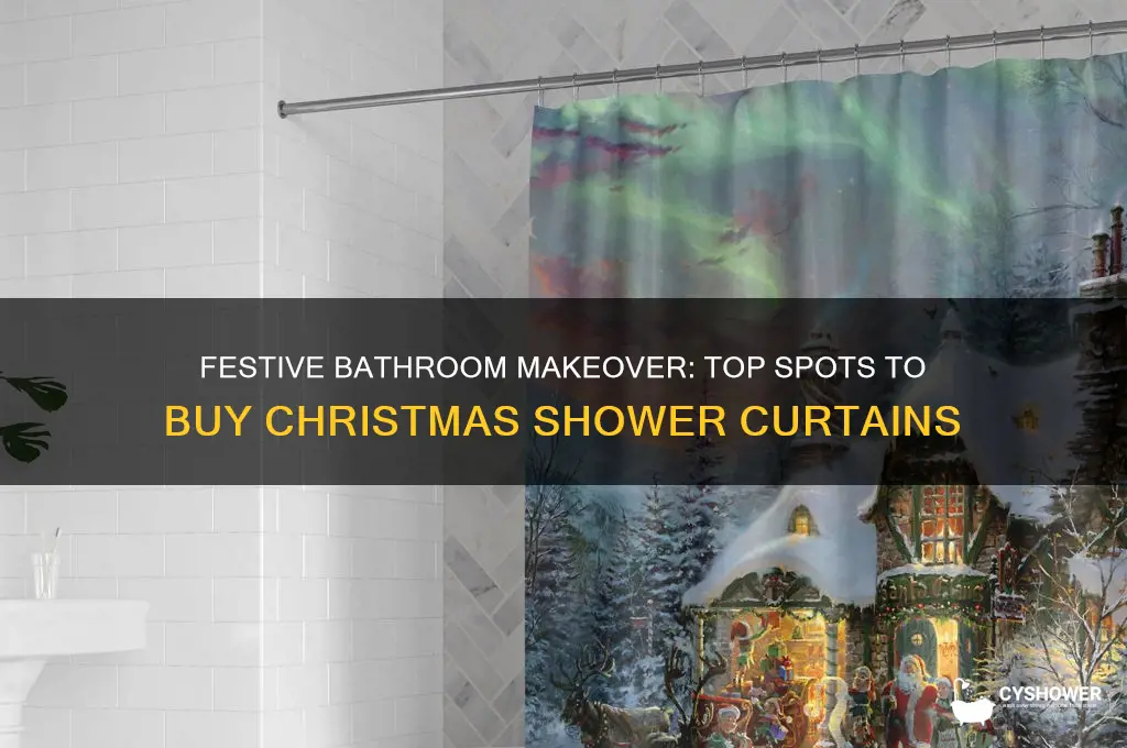 where to buy christmas bathroom shower curtains