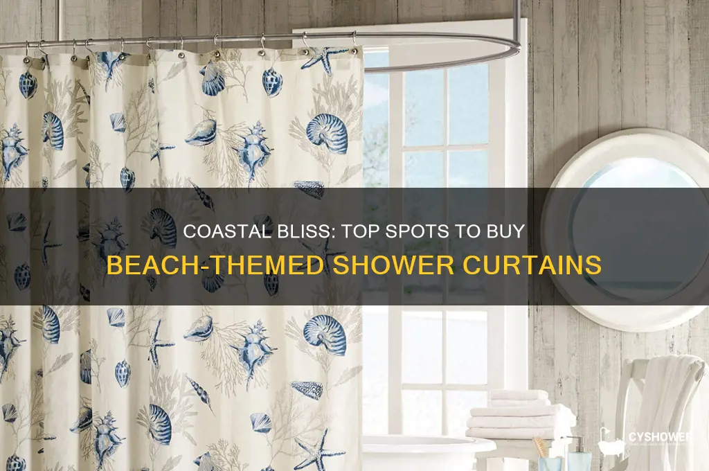 where to buy coastal themed fabric shower curtains