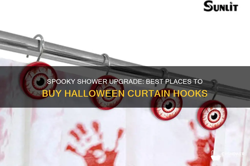 where to buy halloween shower curtain hooks