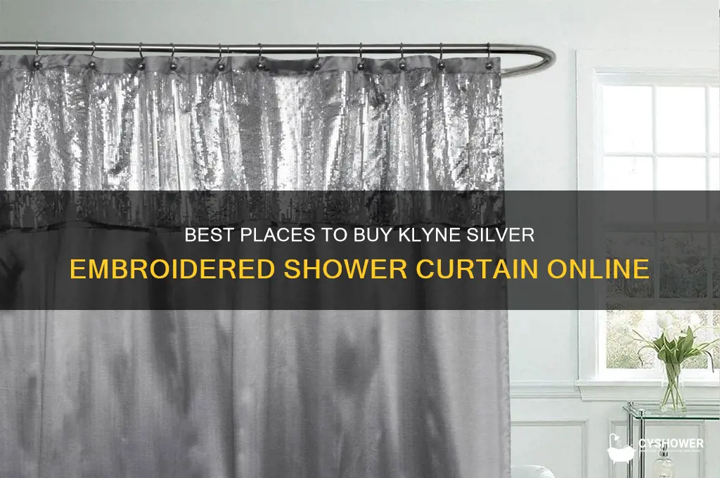 where to buy klyne silver embroidered shower curtain
