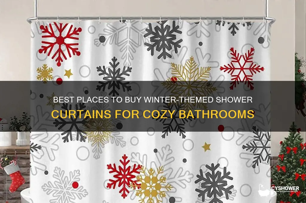 where to buy winter theme shower curtain