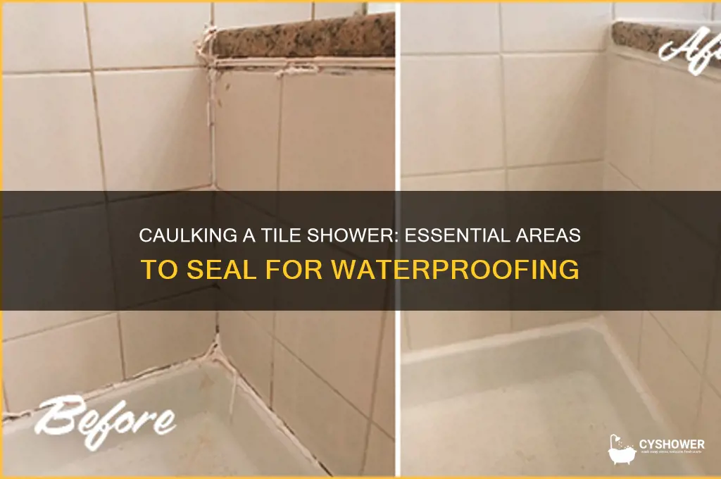 where to caulk a tile shower