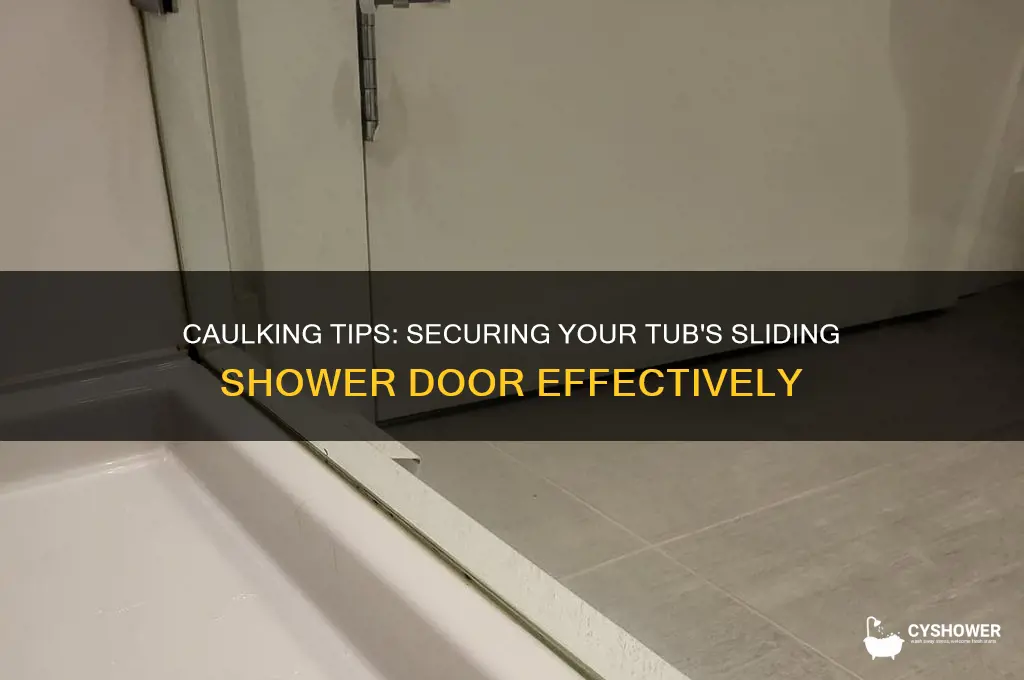 where to caulk a tub sliding shower door