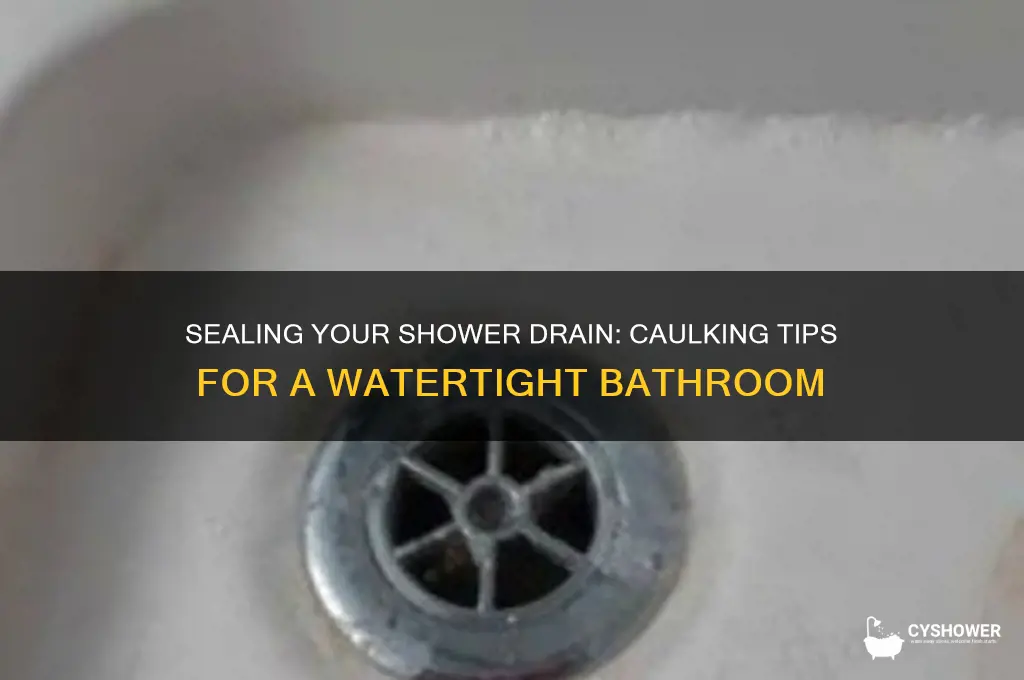 where to caulk shower drain