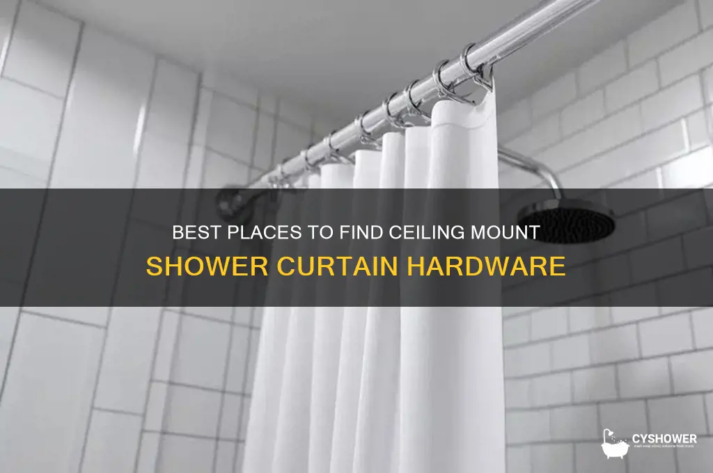 where to find a ceiling mount shower curtain hardware