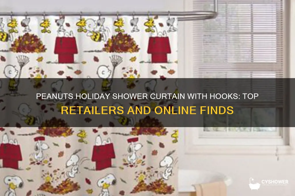 where to find peanuts holiday shower curtain with hooks