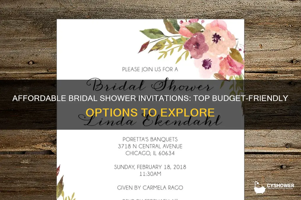 where to get cheap bridal shower invitations