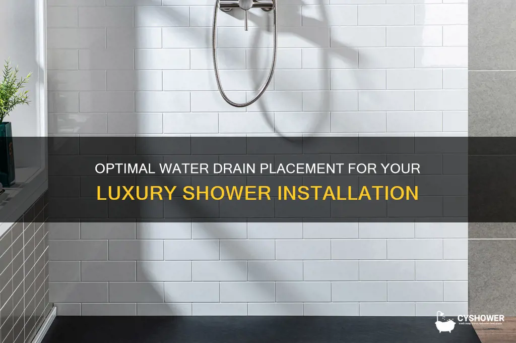 where to install a water drain on fancy shower
