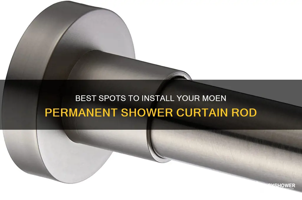 where to install moen permanent shower curtain rod