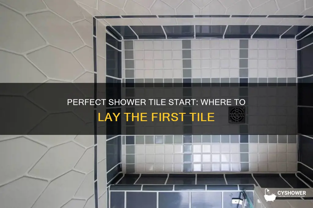 where to lay the first tile in a shower