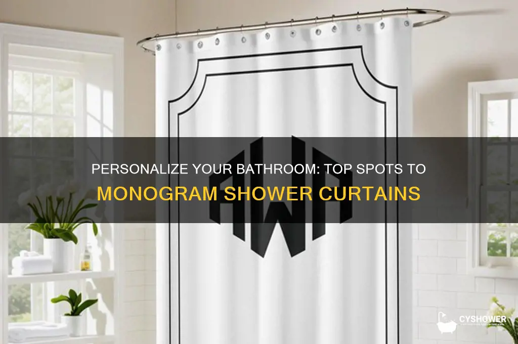 where to monogram a shower curtain