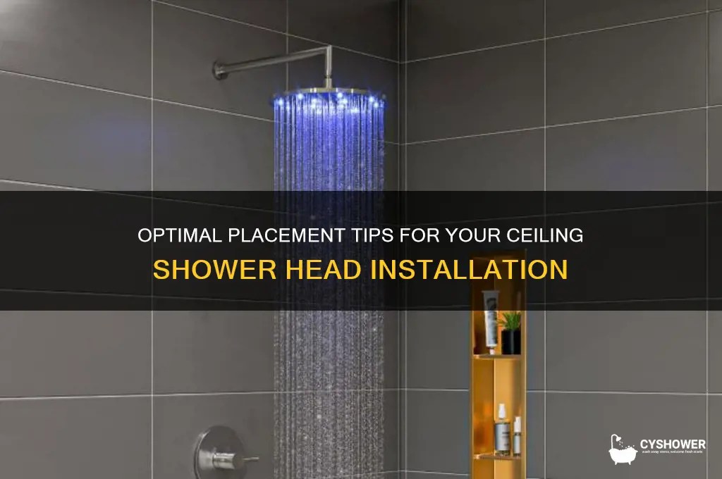 where to position ceiling shower head