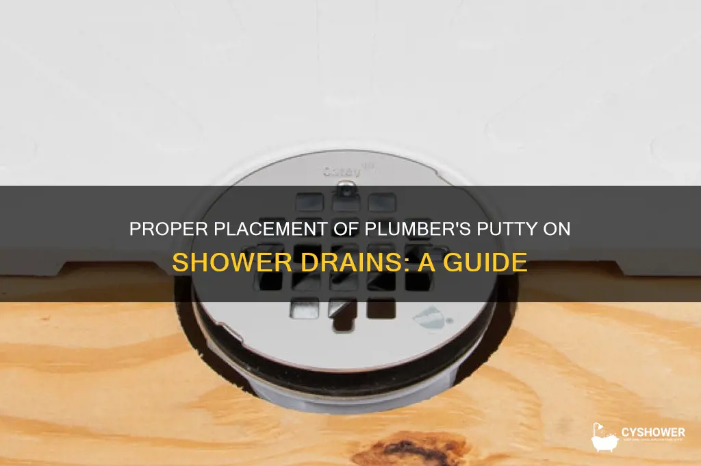 where to put plumbers putty on shower drain