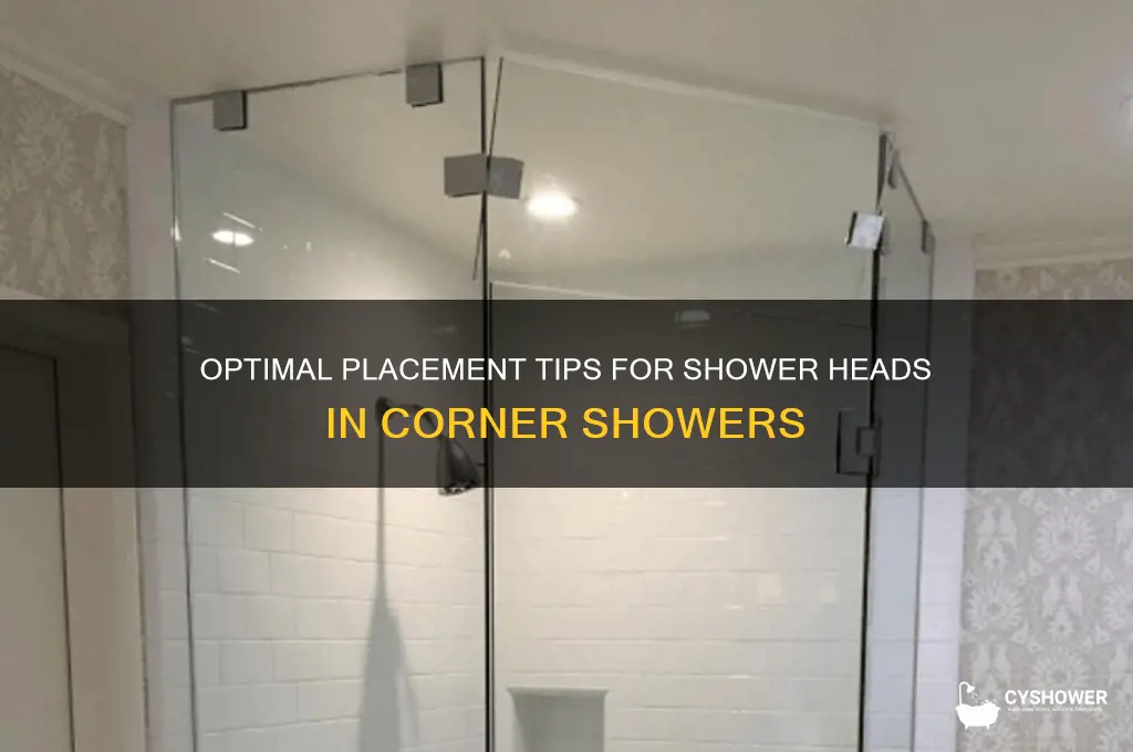 where to put shower head in corner shower