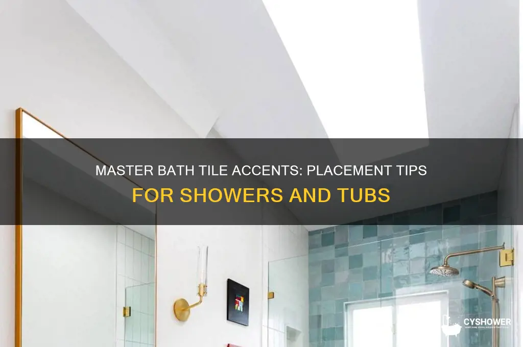 where to put tile accent in master shower and bathtub