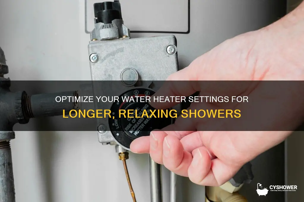 where to set water heater to have longer shower