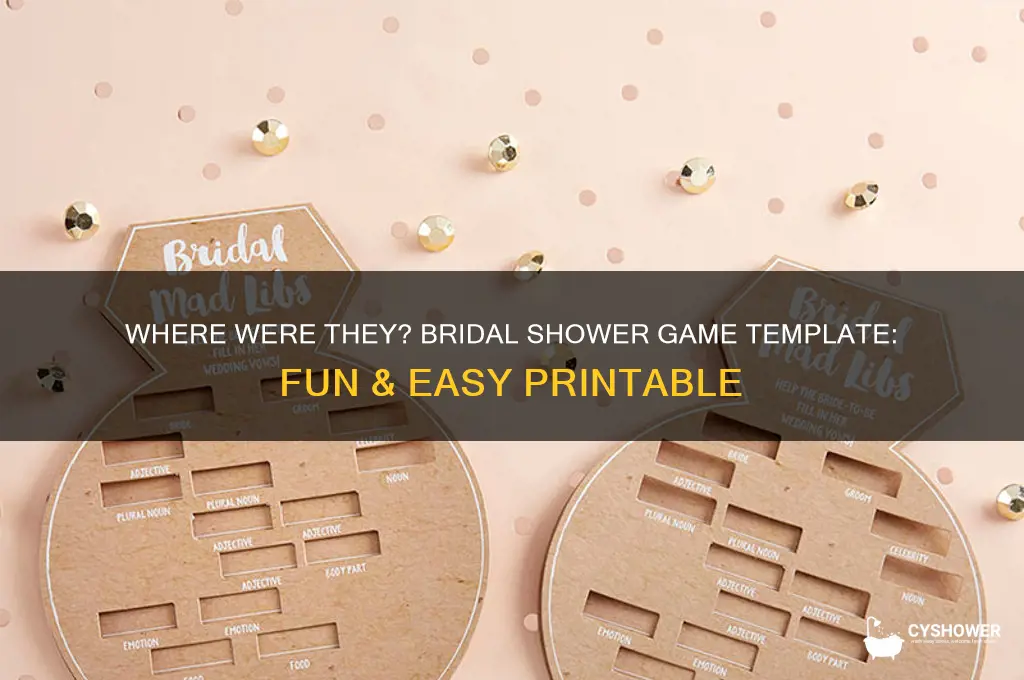 where were they bridal shower game template