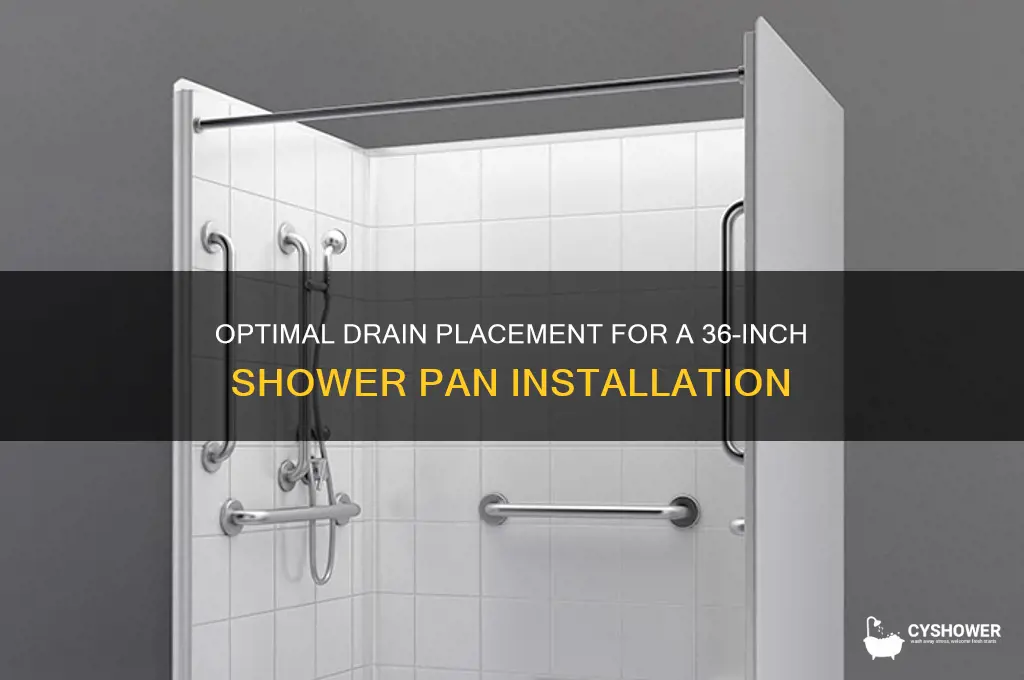 where would the drain be in a36 inch shower pan