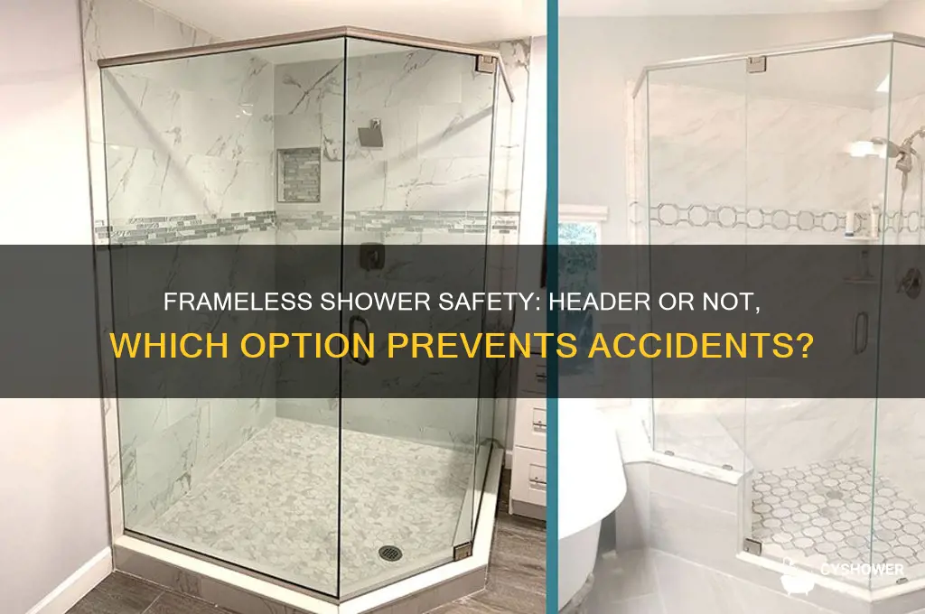 which is safer frameless shower with or without header