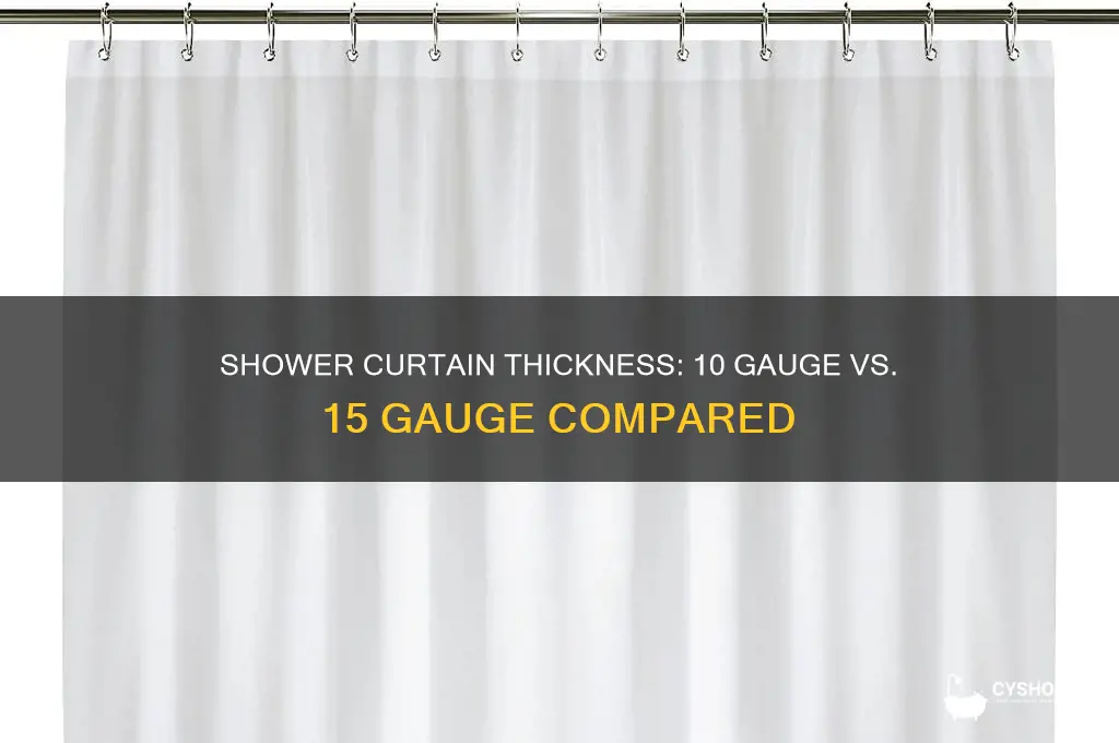 which is thicker shower curtain 10 gauge or 15