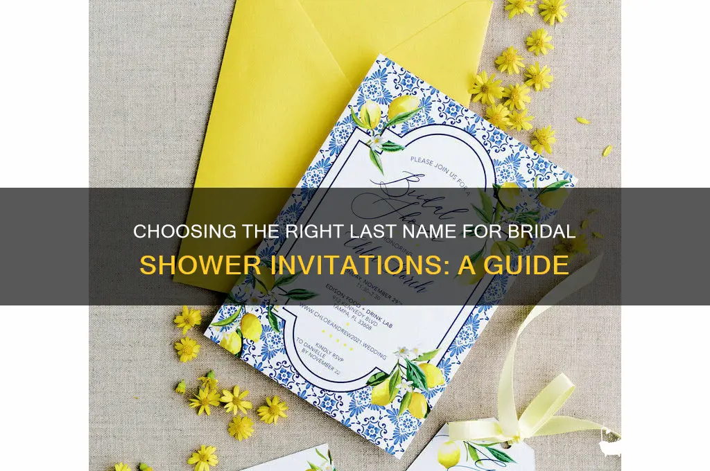 which last nameon bridal shower invitations