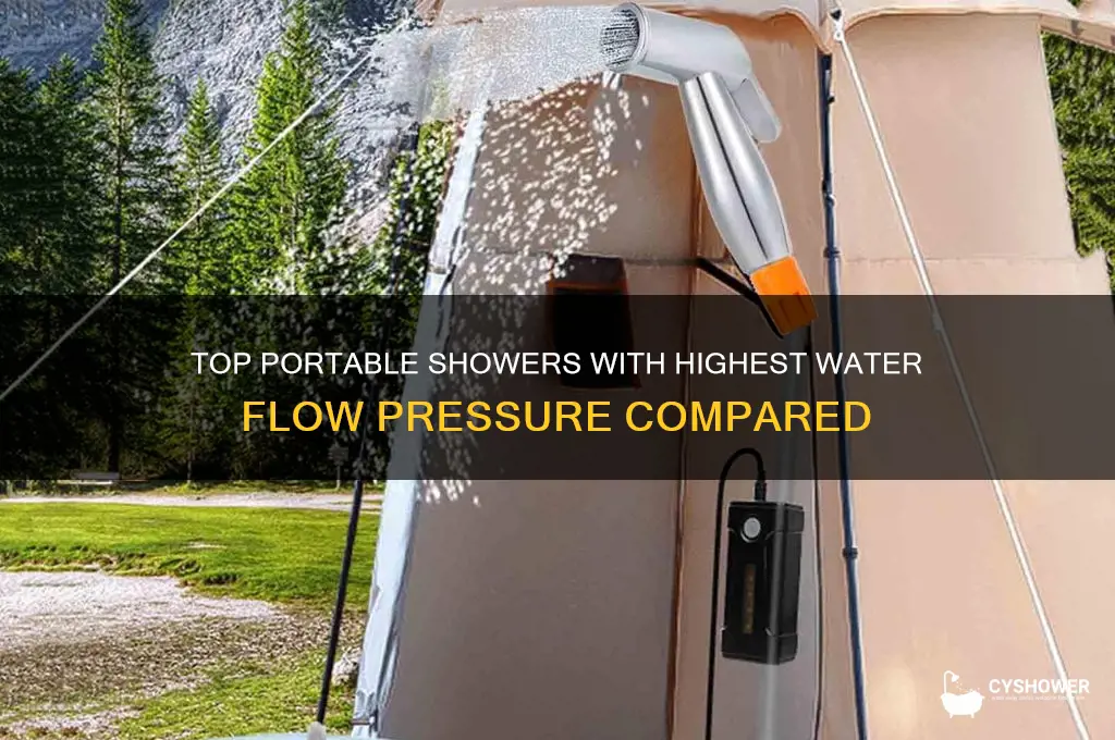 which portab e shower has highest water flow pressure