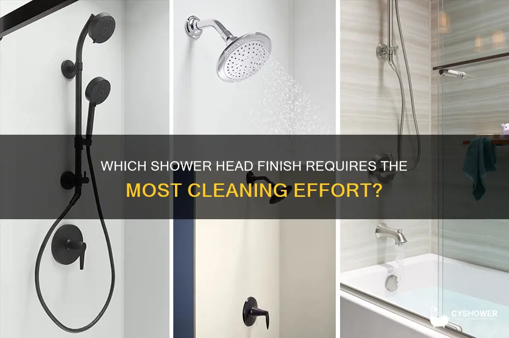 which shower head finish is hard to clean
