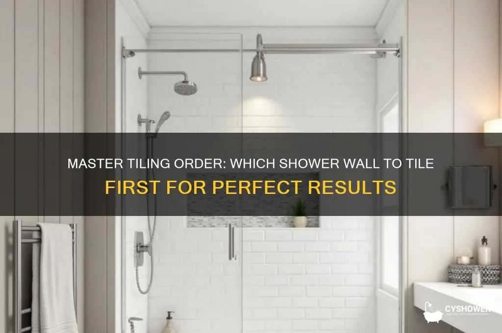 which shower wall to tile first