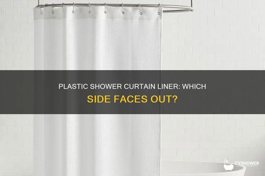 which side of a plastic shower curtain liner faces out