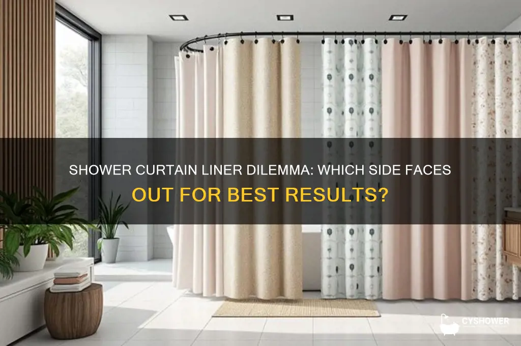 which side of the shower curtain liner faces out