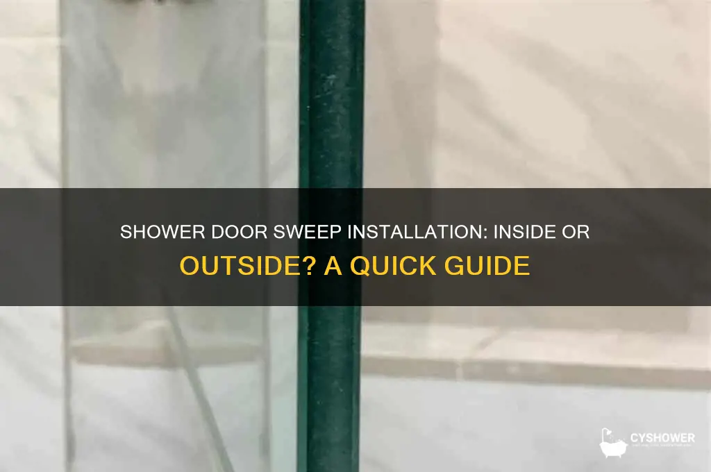 which side of the shower door sweep goes inside